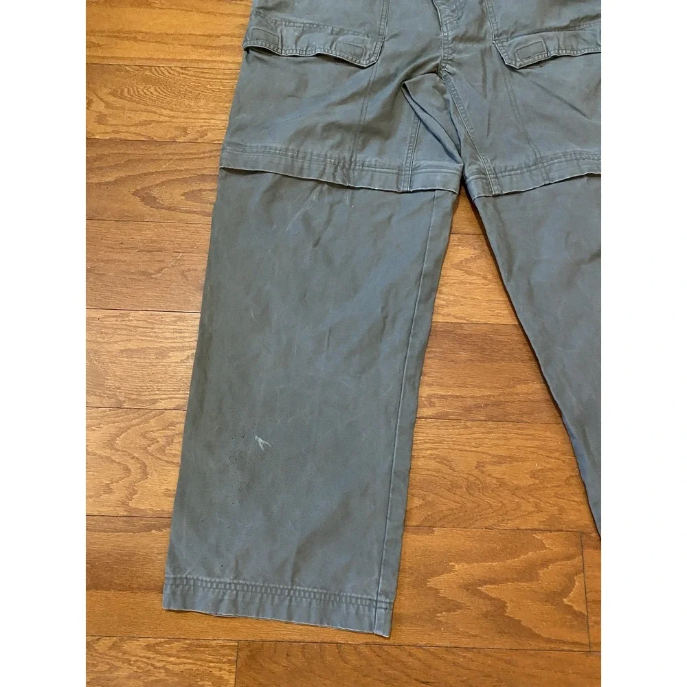 The North Face Olive Green Convertible Hiking Pants Size XL Canvas Rugged Nice‎